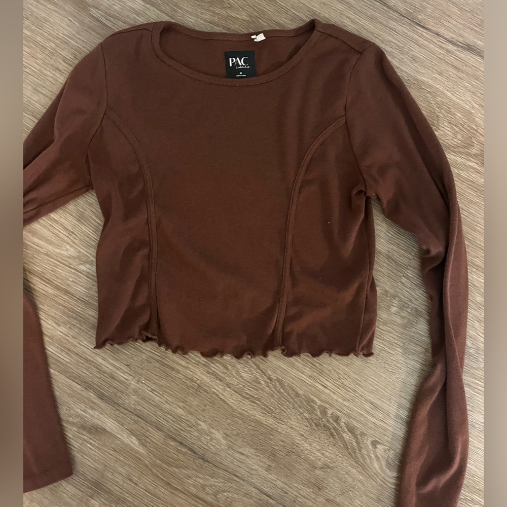 Brown tight long sleeve